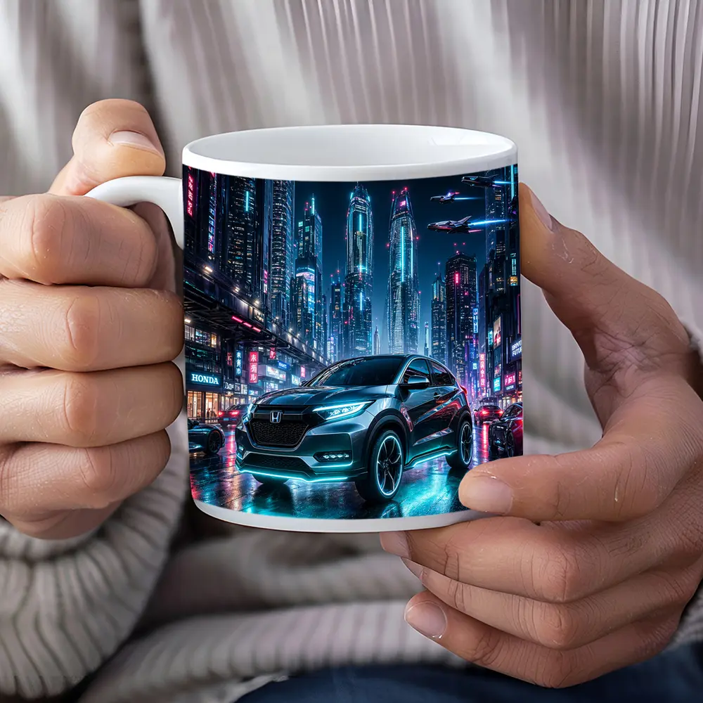 Honda HR-V Cyberpunk Neon City Night – Mugs