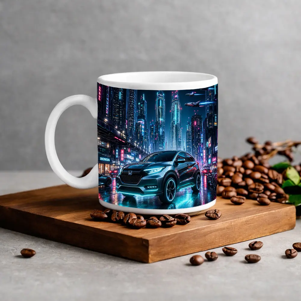 Honda HR-V Cyberpunk Neon City Night – Mugs
