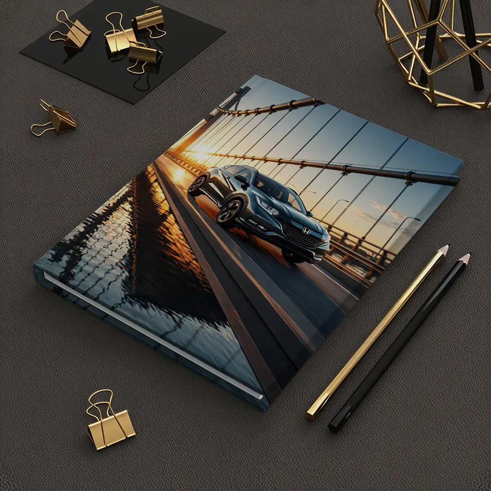 Honda HR-V Crossing Bridge at Sunset – Notebooks