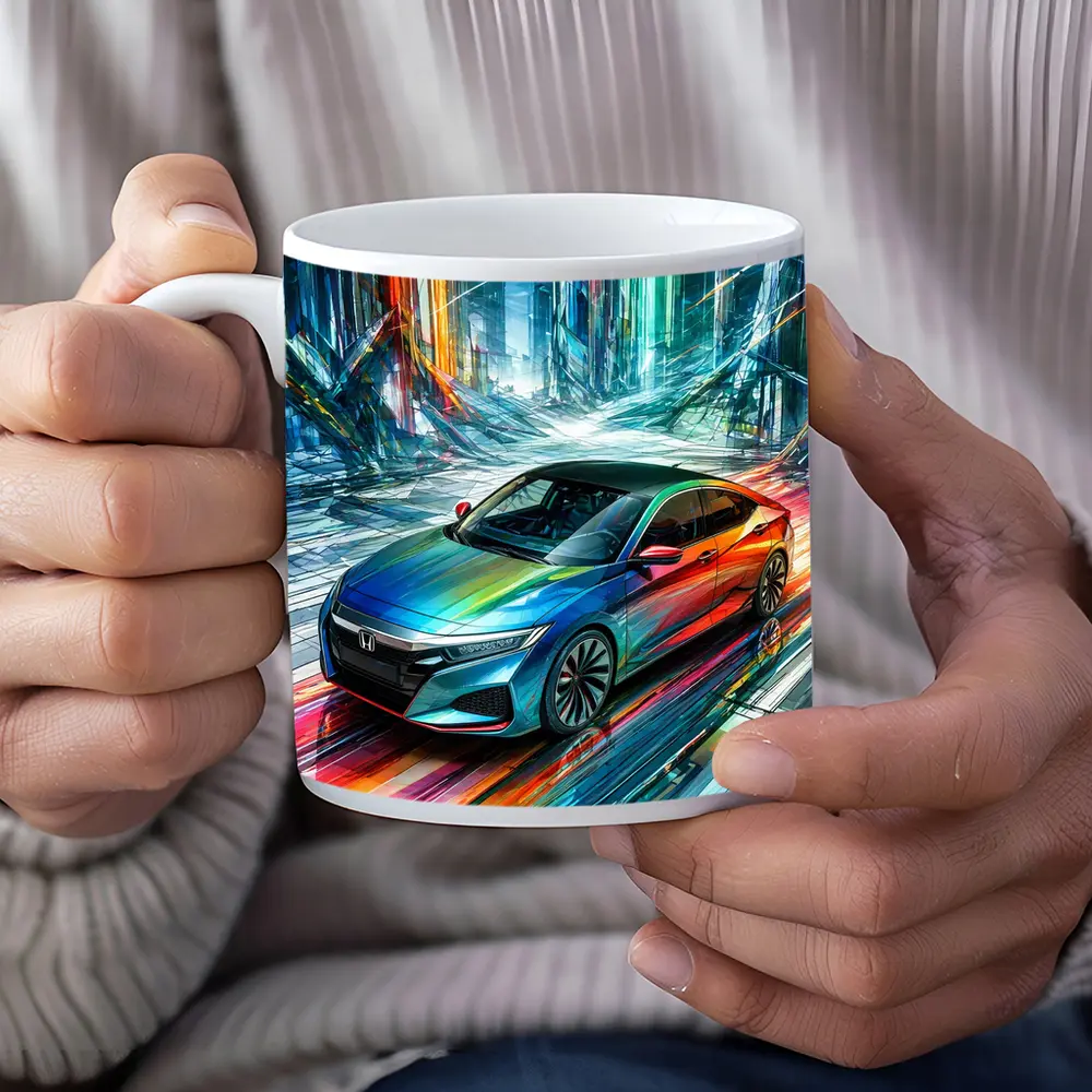 Honda Insight Colorful Abstract Futuristic City Art – Mugs
