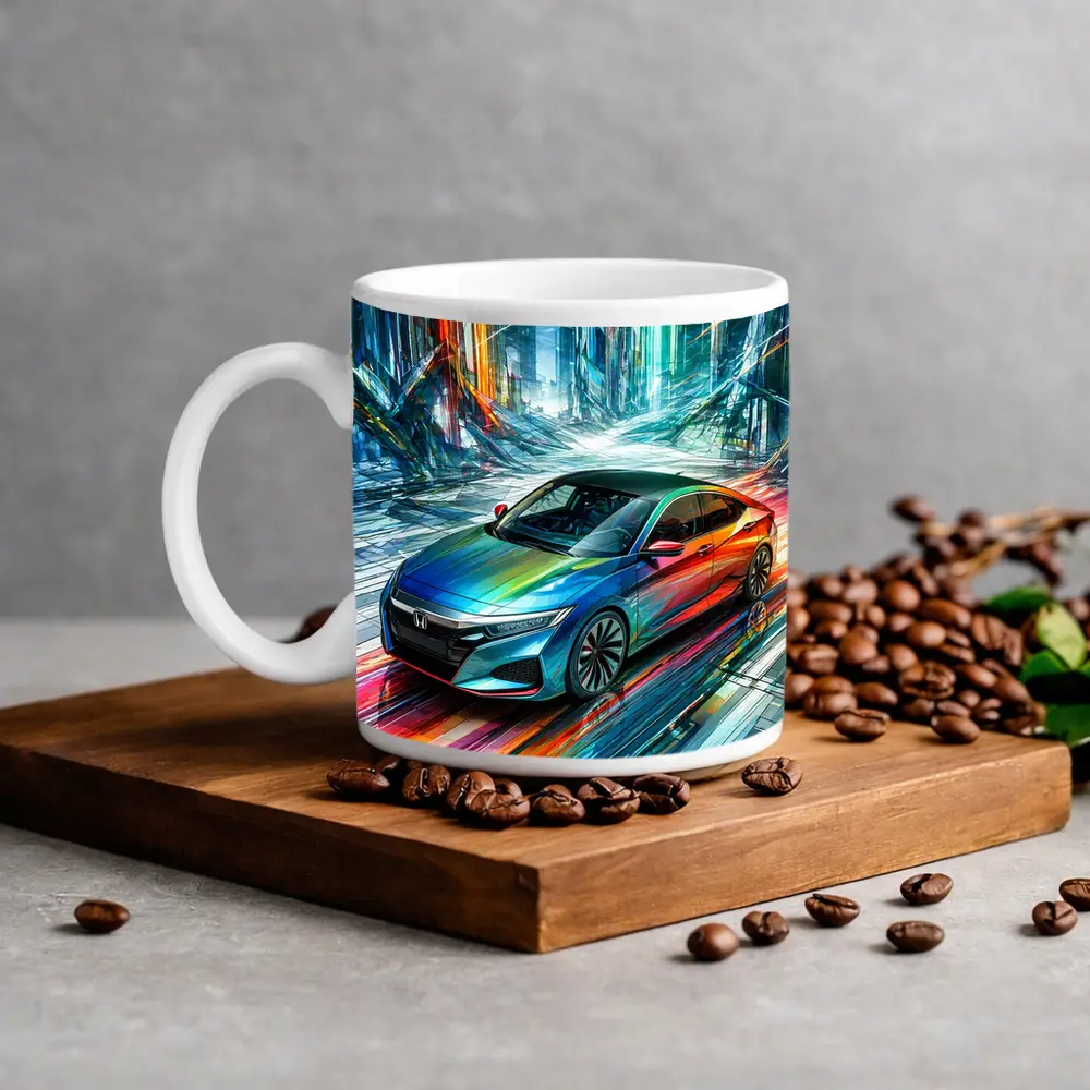 Honda Insight Colorful Abstract Futuristic City Art – Mugs