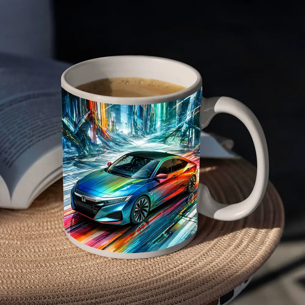 Honda Insight Colorful Abstract Futuristic City Art – Mugs