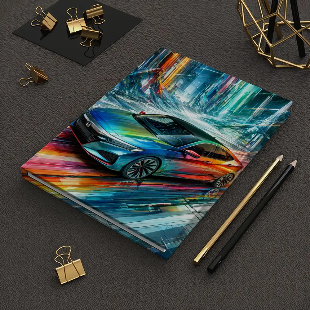 Honda Insight Colorful Abstract Futuristic City Art – Notebooks