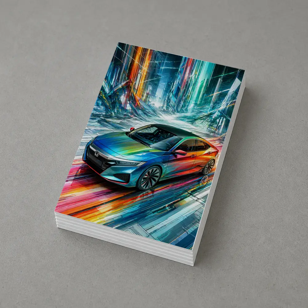 Honda Insight Colorful Abstract Futuristic City Art – Postcards