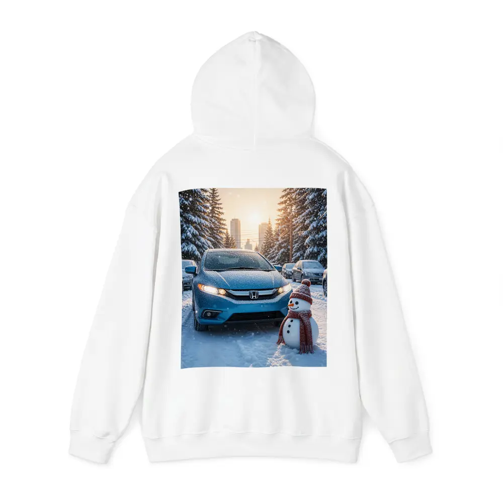 Honda Insight Blue Car Winter Snow Scene – Hoodies