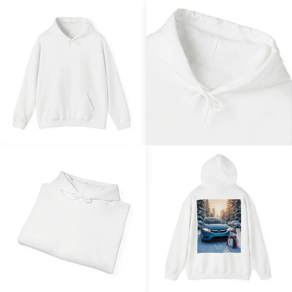 Honda Insight Blue Car Winter Snow Scene – Hoodies