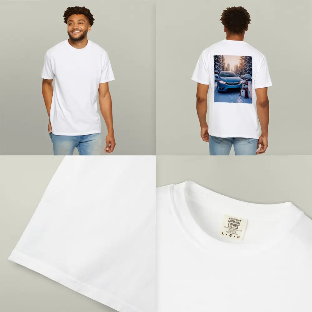 Honda Insight Blue Car Winter Snow Scene – T-Shirts
