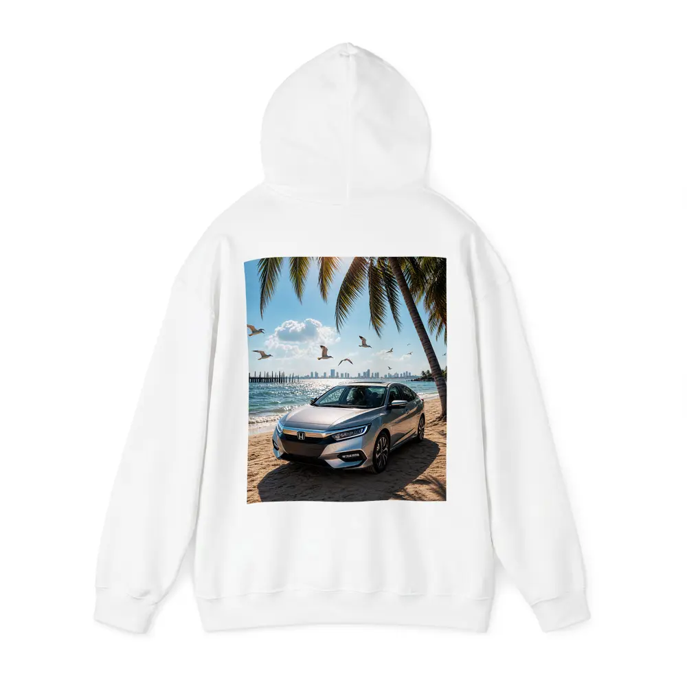 Honda Insight Parked on Sunny Beach – Hoodies