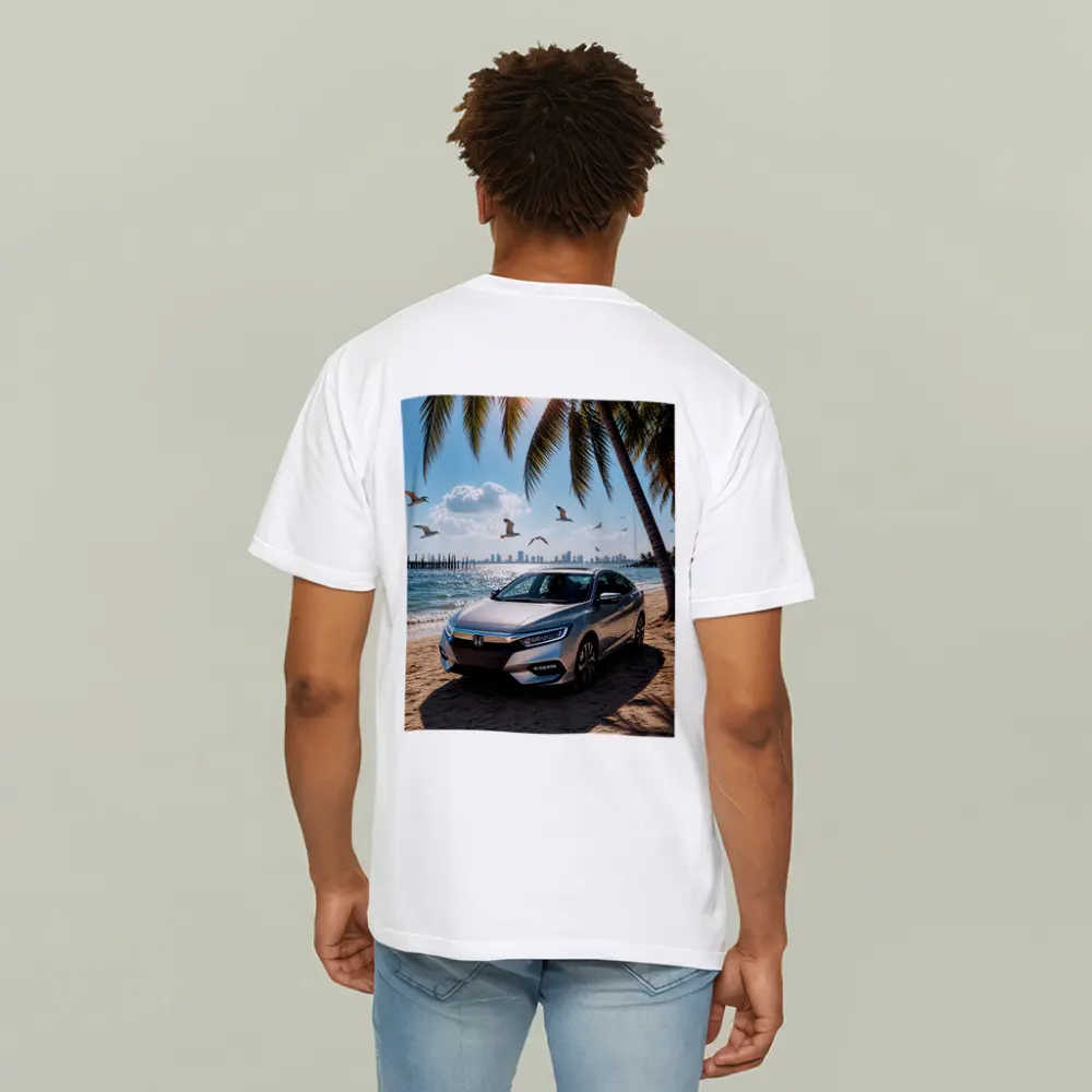 Honda Insight Parked on Sunny Beach – T-Shirts