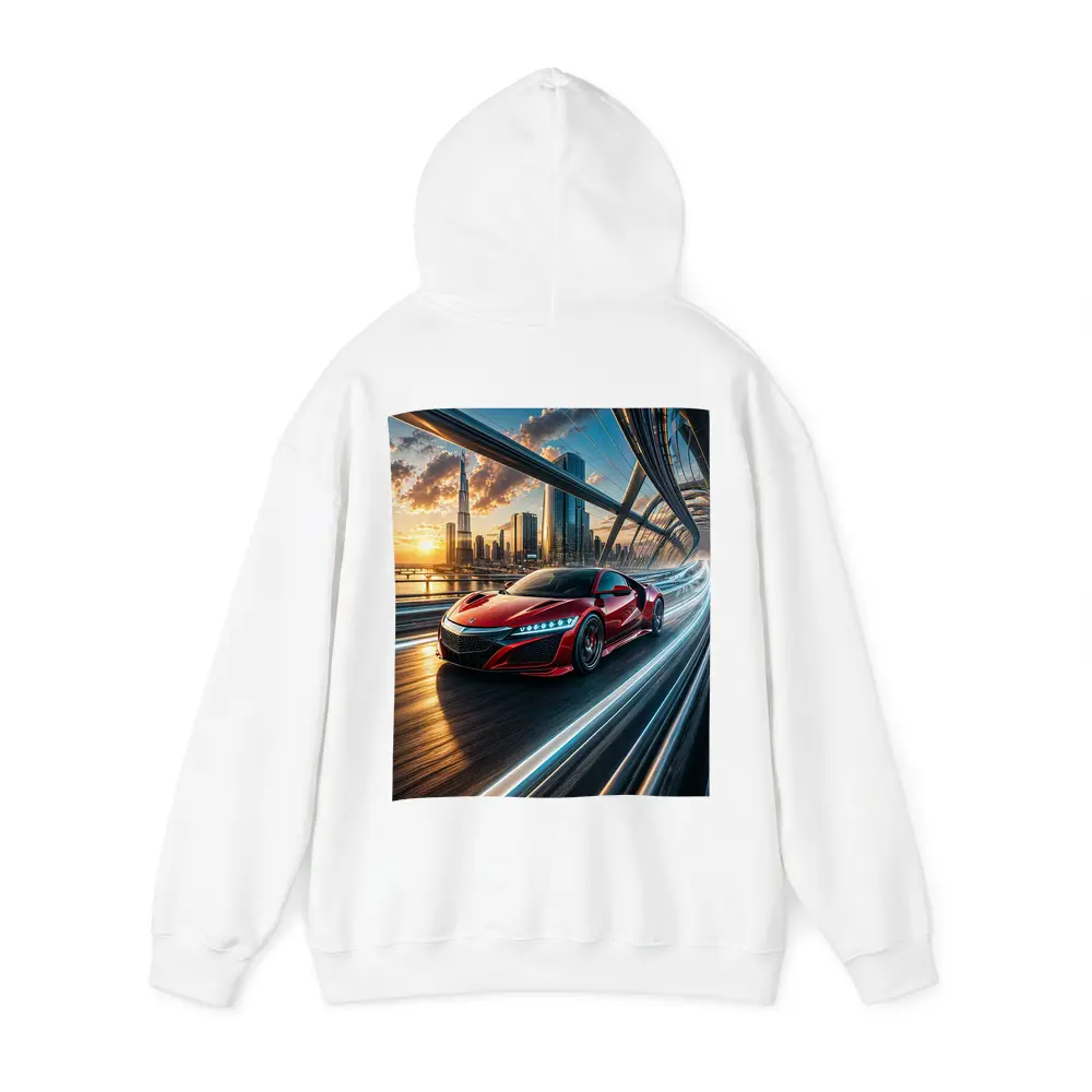 Acura NSX Red Supercar Dubai Skyline – Hoodies