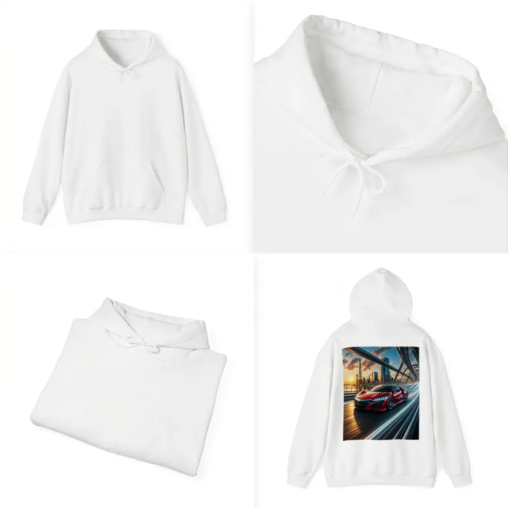 Acura NSX Red Supercar Dubai Skyline – Hoodies
