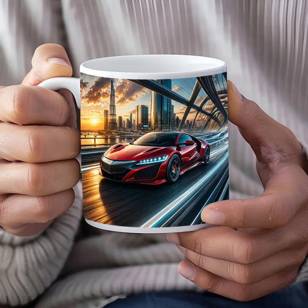 Acura NSX Red Supercar Dubai Skyline – Mugs