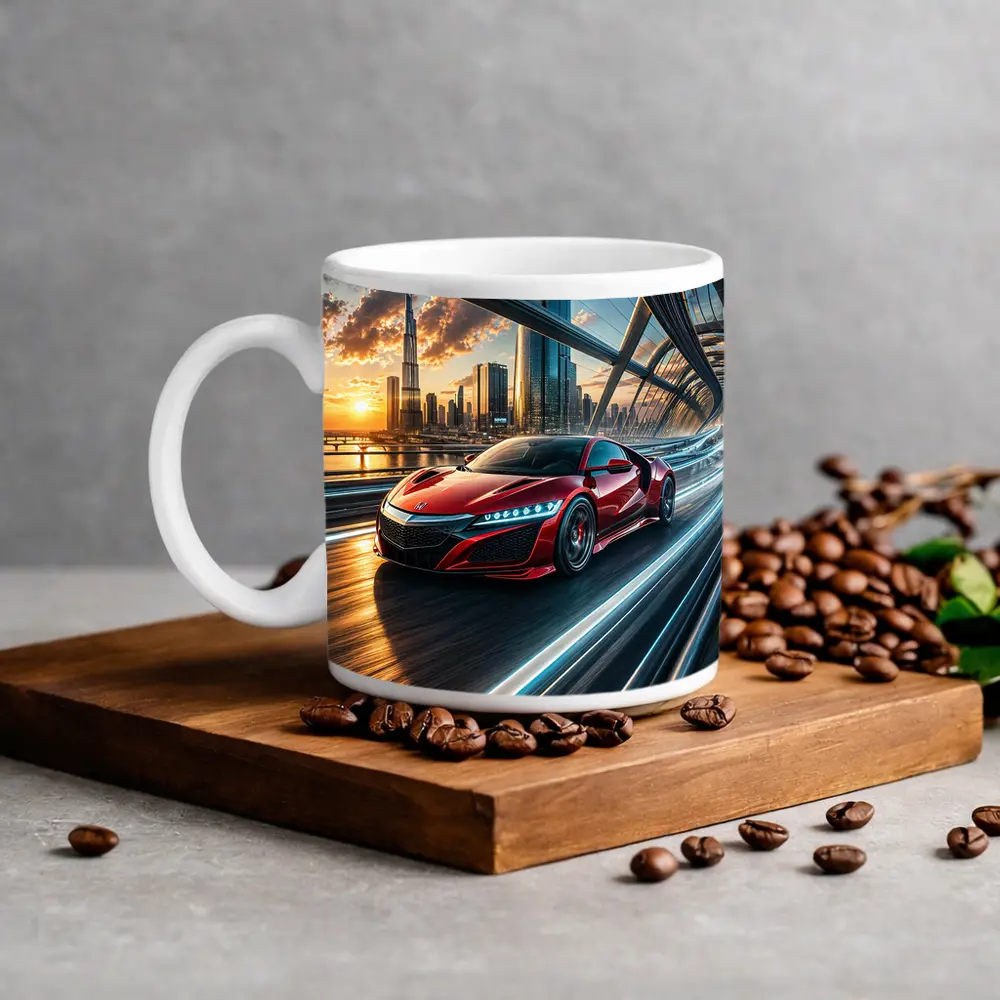 Acura NSX Red Supercar Dubai Skyline – Mugs