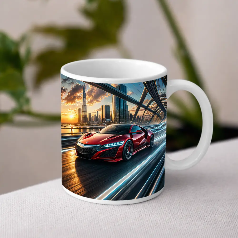 Acura NSX Red Supercar Dubai Skyline – Mugs