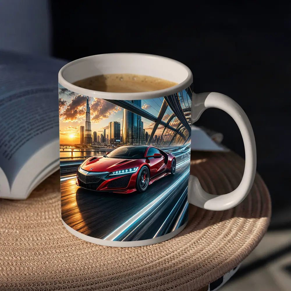 Acura NSX Red Supercar Dubai Skyline – Mugs