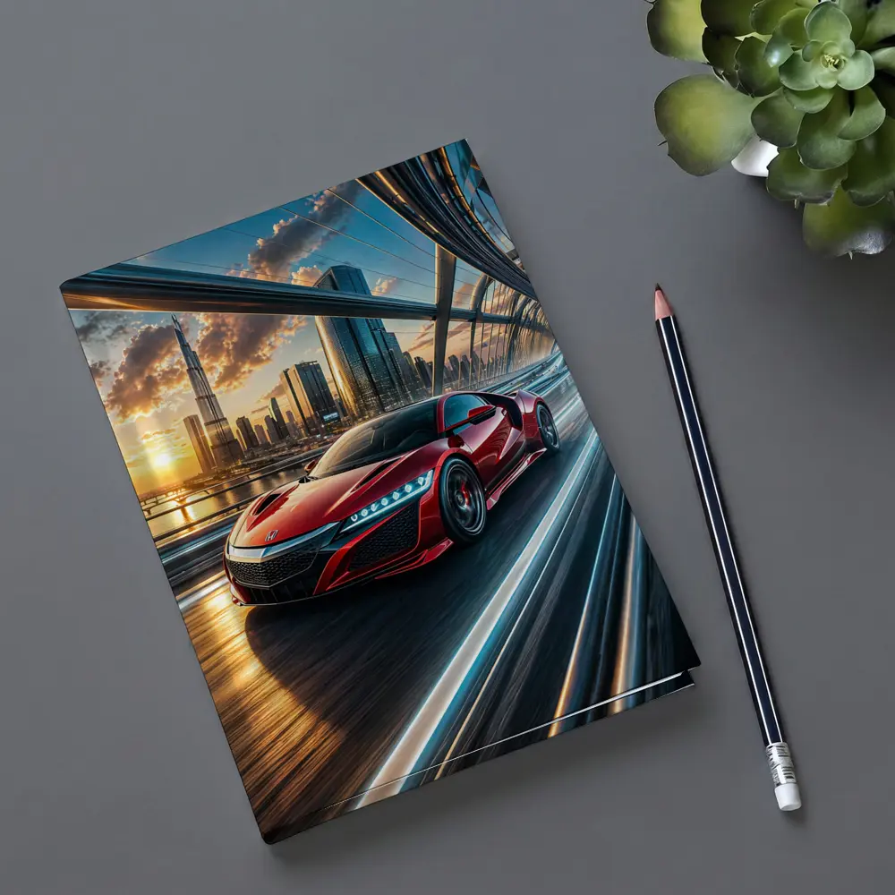 Acura NSX Red Supercar Dubai Skyline – Notebooks