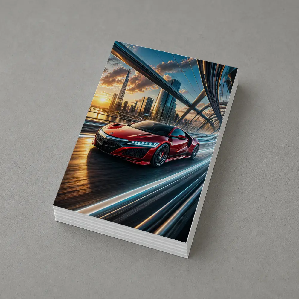 Acura NSX Red Supercar Dubai Skyline – Postcards