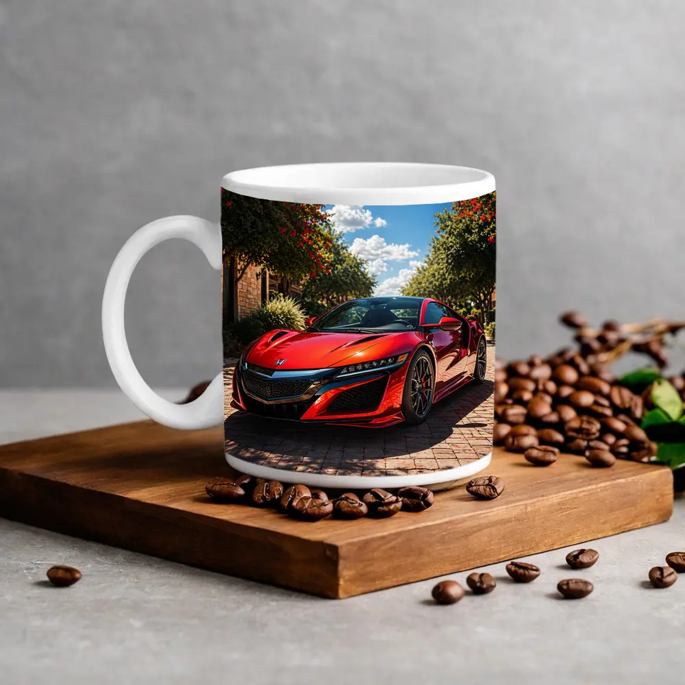 Honda NSX Red Sports Car Sunny Driveway – Mugs