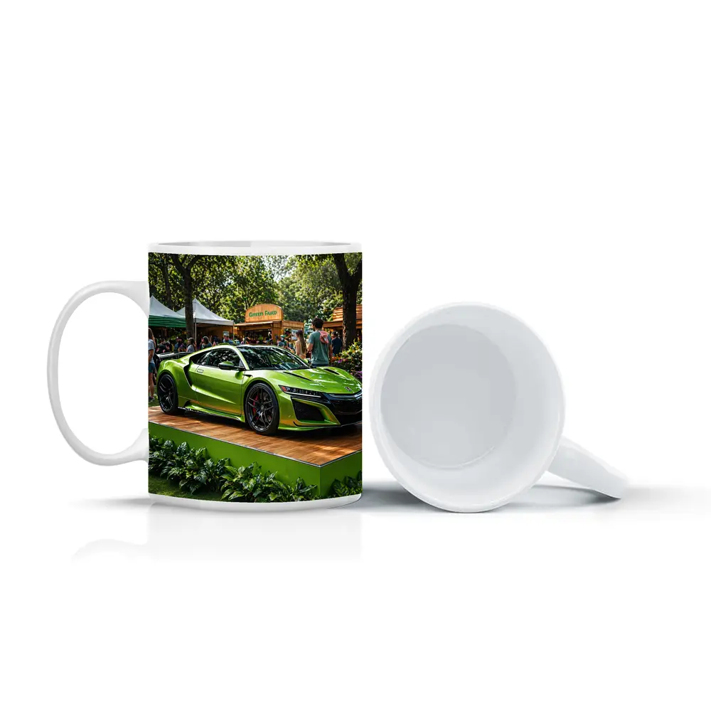 Acura NSX Green Supercar at Outdoor Fair – Mugs