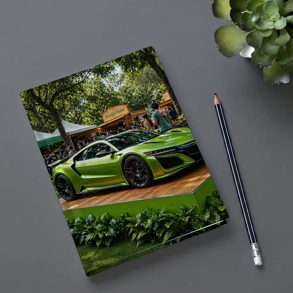 Acura NSX Green Supercar at Outdoor Fair – Notebooks