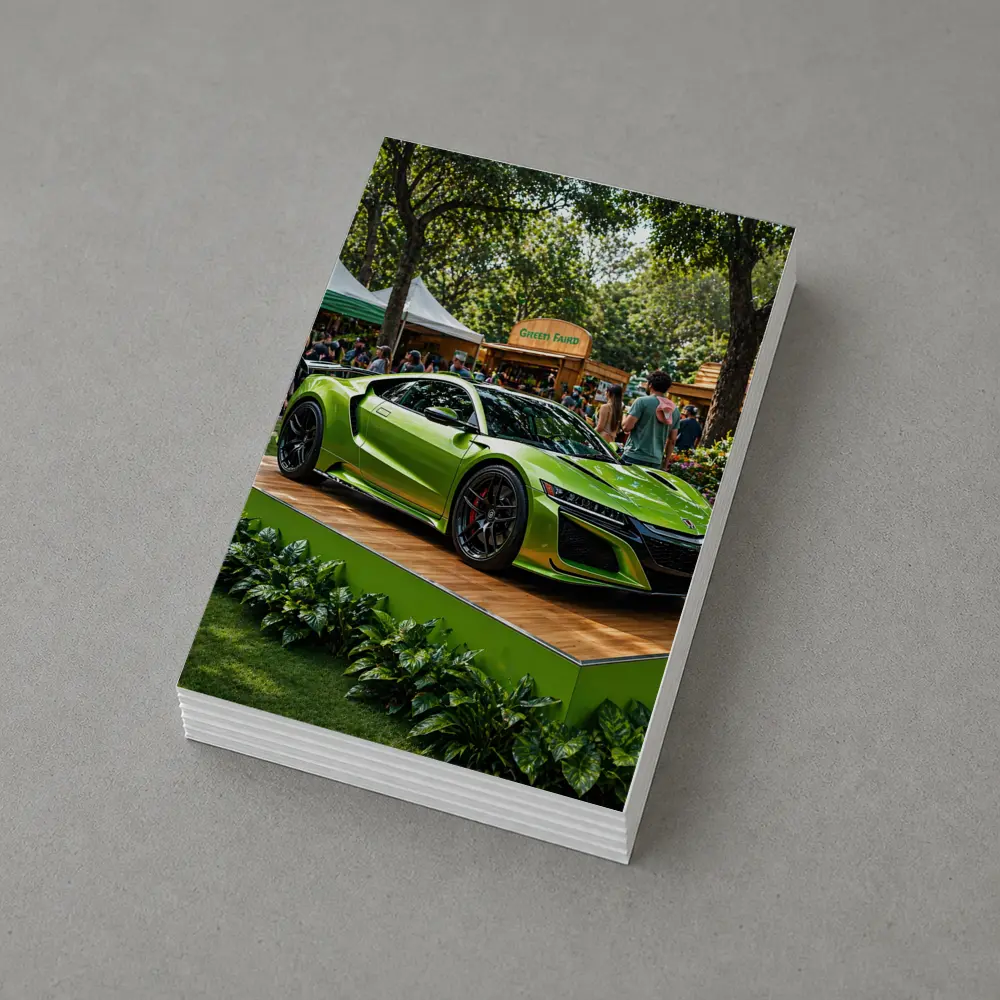 Acura NSX Green Supercar at Outdoor Fair – Postcards