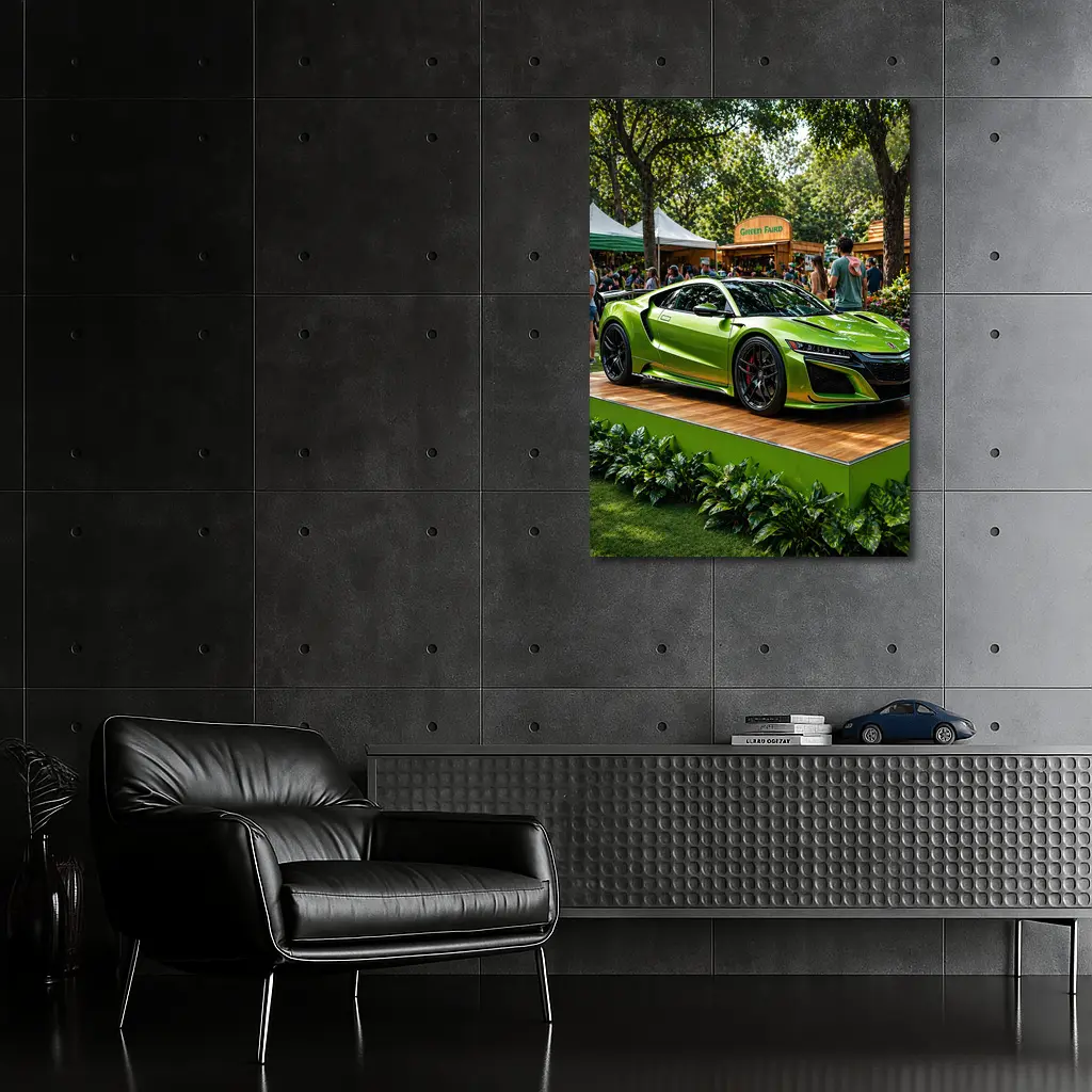 Acura NSX Green Supercar at Outdoor Fair – Wall Art