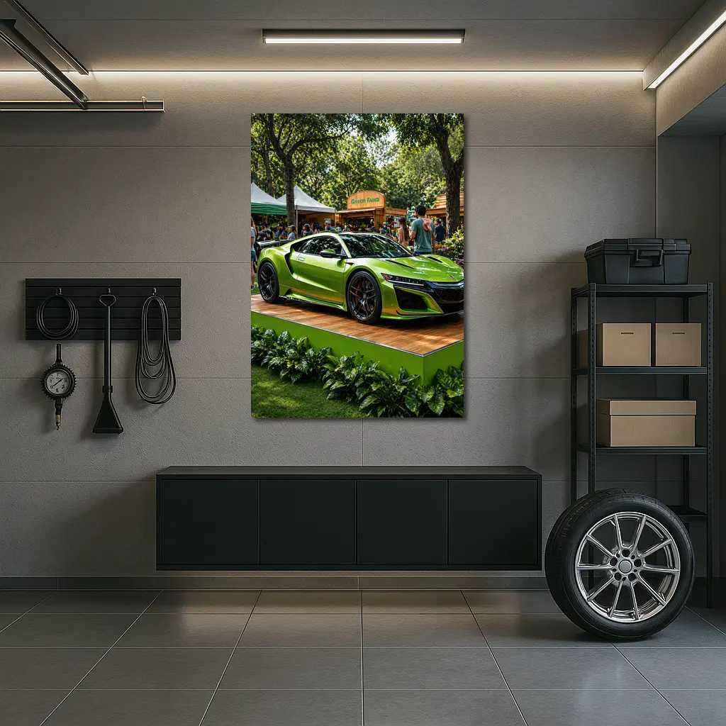 Acura NSX Green Supercar at Outdoor Fair – Wall Art