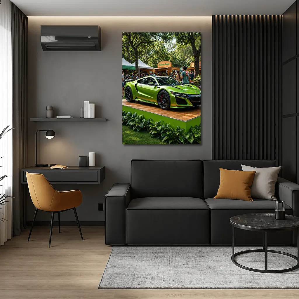Acura NSX Green Supercar at Outdoor Fair – Wall Art
