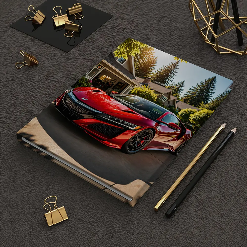 Honda NSX Red Supercar Suburban Driveway – Notebooks