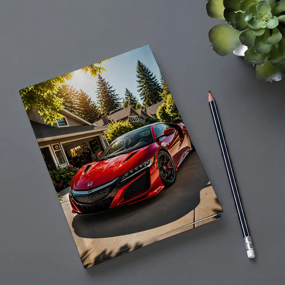 Honda NSX Red Supercar Suburban Driveway – Notebooks