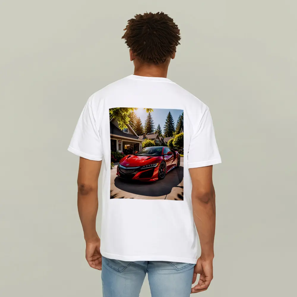 Honda NSX Red Supercar Suburban Driveway – T-Shirts