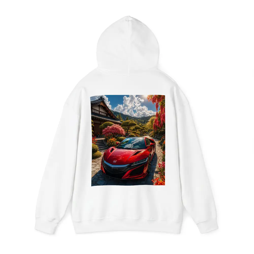 Honda NSX Red Sports Car Japanese Garden – Hoodies
