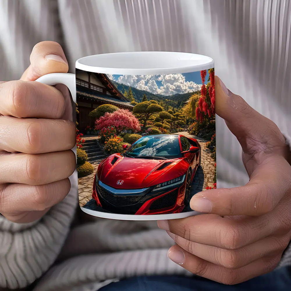 Honda NSX Red Sports Car Japanese Garden – Mugs