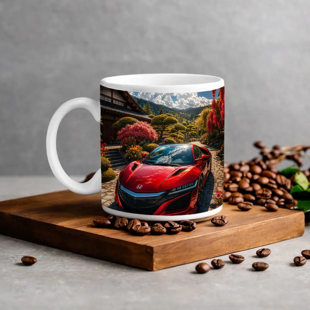 Honda NSX Red Sports Car Japanese Garden – Mugs