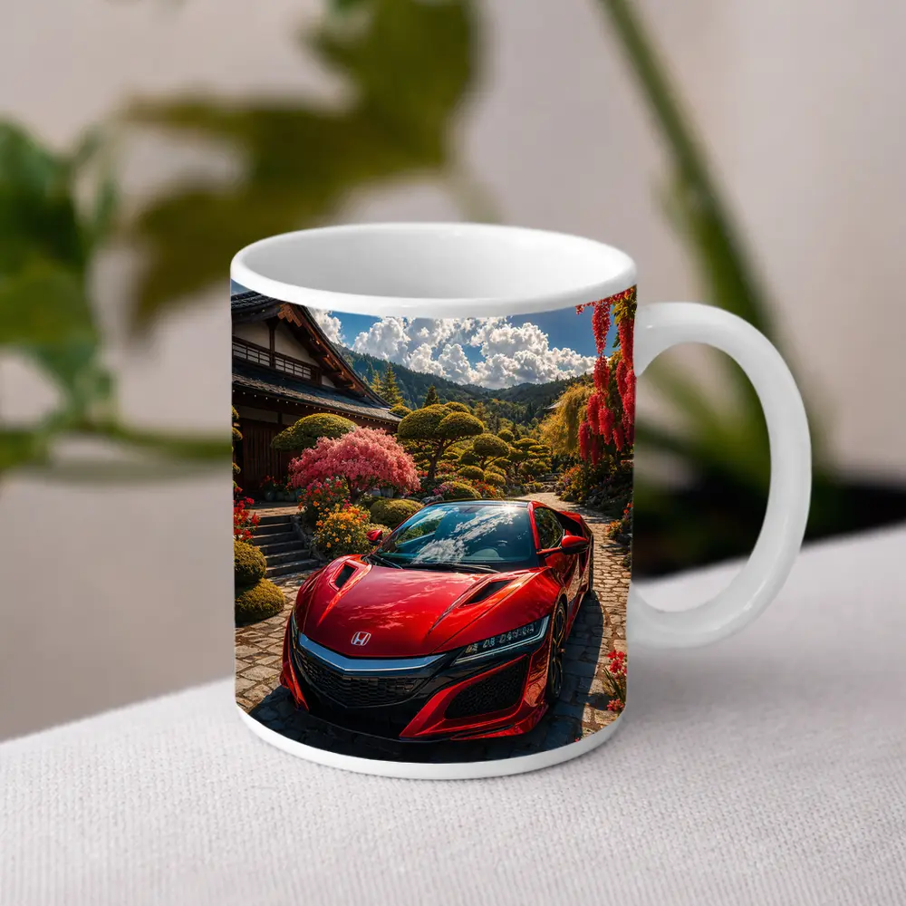 Honda NSX Red Sports Car Japanese Garden – Mugs