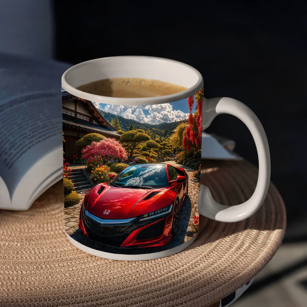 Honda NSX Red Sports Car Japanese Garden – Mugs