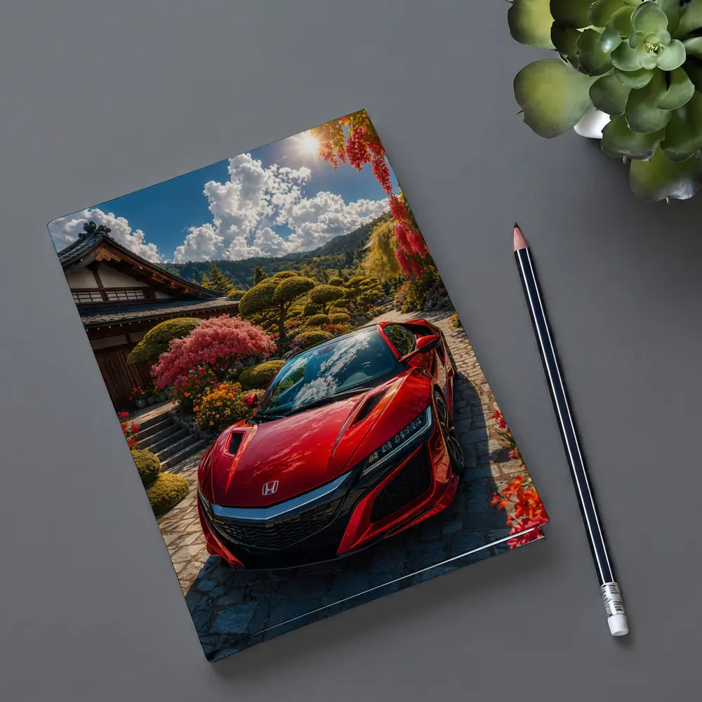 Honda NSX Red Sports Car Japanese Garden – Notebooks