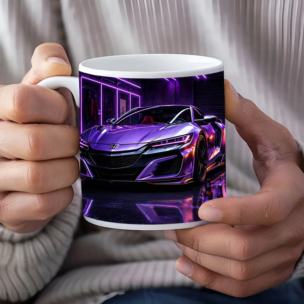 Honda NSX Purple Neon Garage Night – Mugs