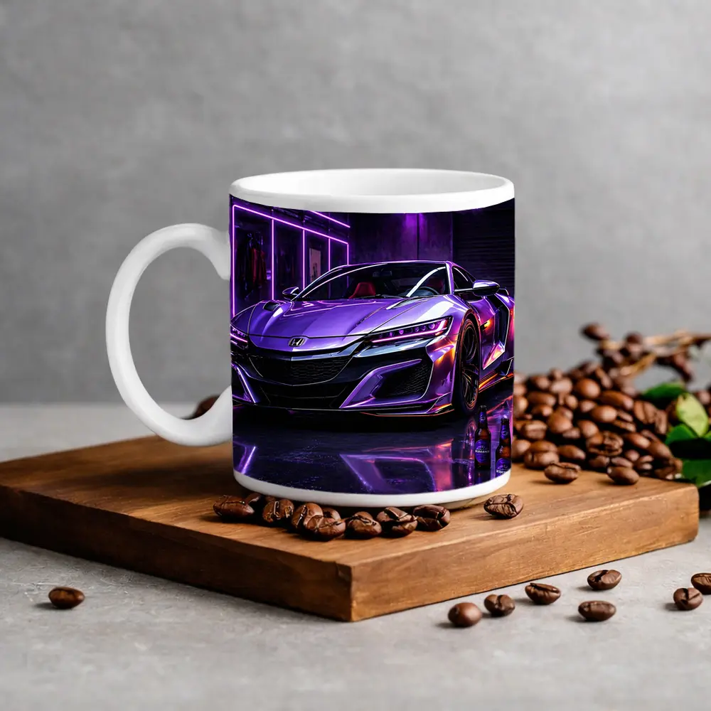 Honda NSX Purple Neon Garage Night – Mugs