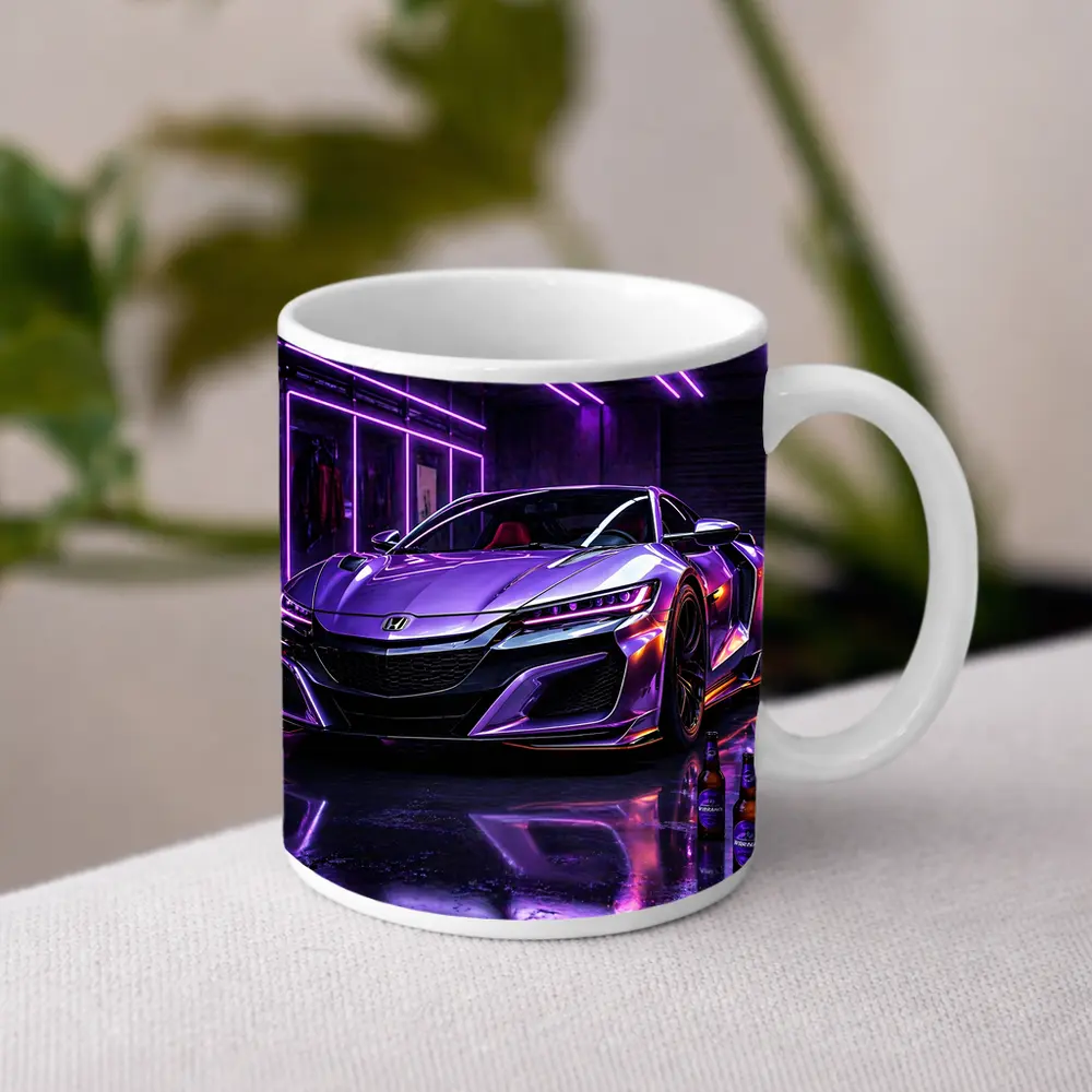 Honda NSX Purple Neon Garage Night – Mugs