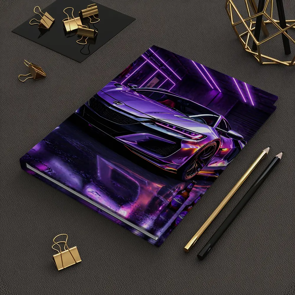 Honda NSX Purple Neon Garage Night – Notebooks