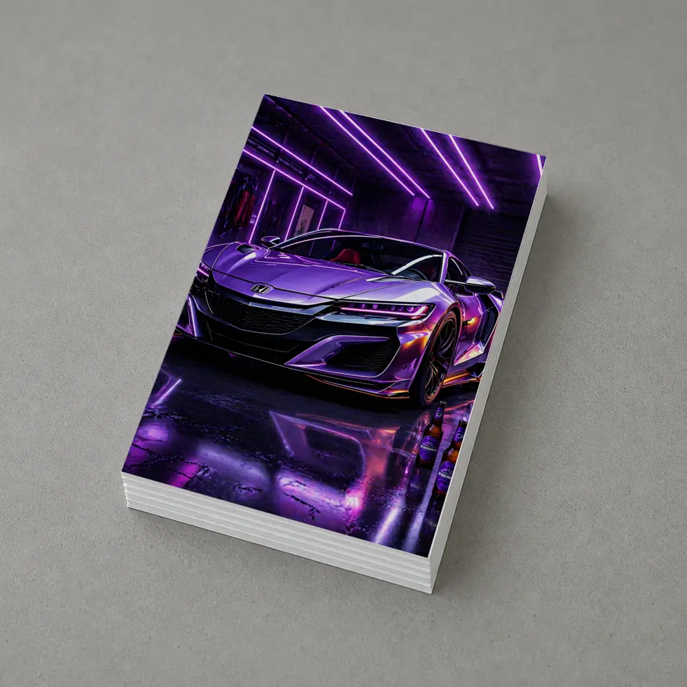 Honda NSX Purple Neon Garage Night – Postcards
