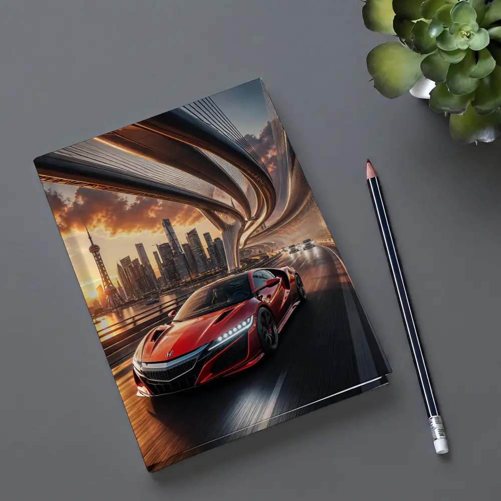 Honda NSX Red Supercar City Bridge Sunset – Notebooks