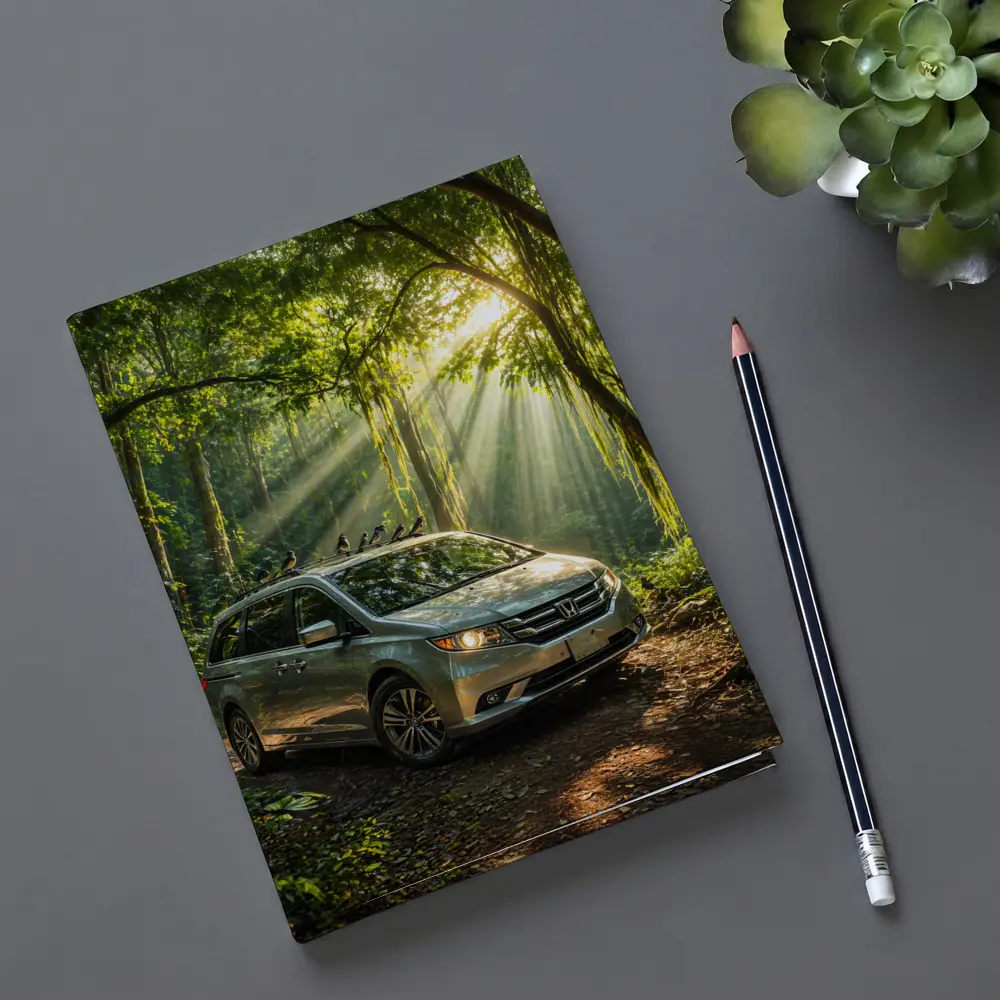 Honda Odyssey Minivan Parked In Forest – Notebooks