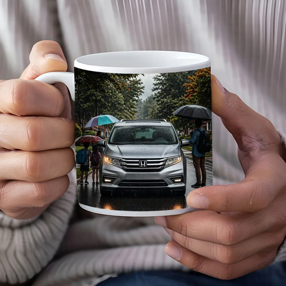 Honda Odyssey Minivan Family Rainy Street – Mugs