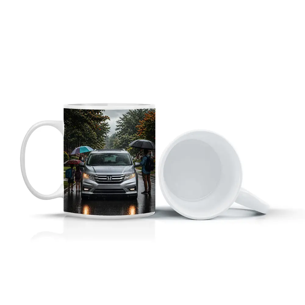 Honda Odyssey Minivan Family Rainy Street – Mugs