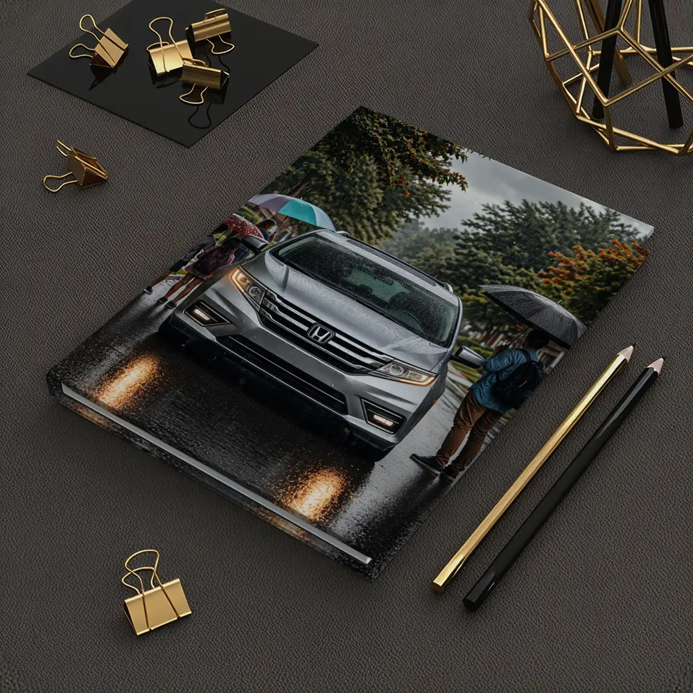 Honda Odyssey Minivan Family Rainy Street – Notebooks