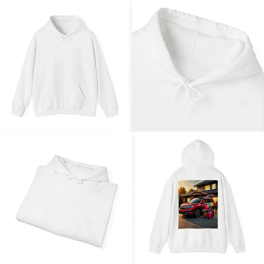 Honda Pilot SUV Family Trip Driveway Sunset – Hoodies