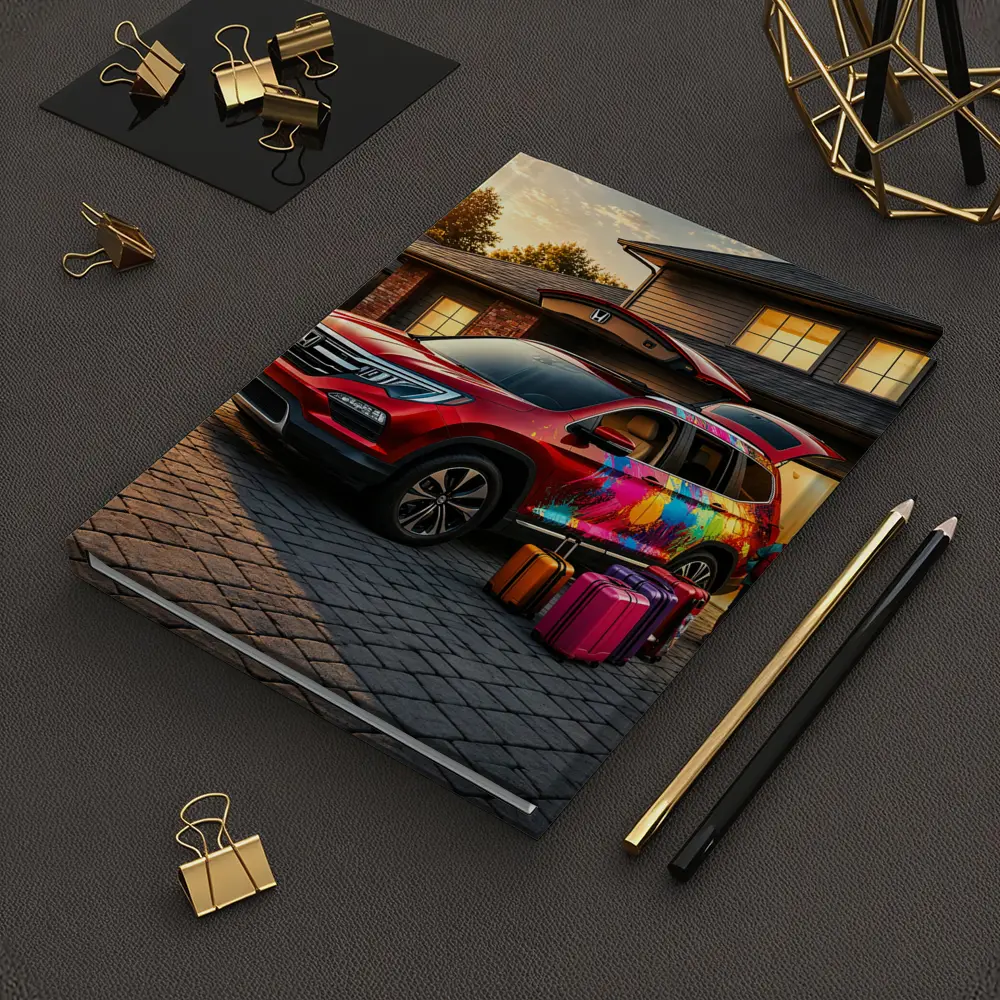 Honda Pilot SUV Family Trip Driveway Sunset – Notebooks