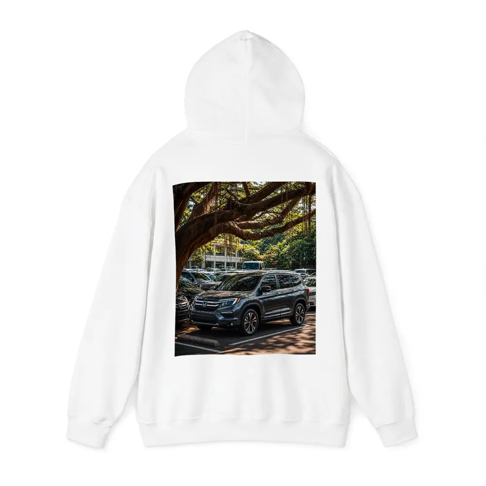 Honda Pilot SUV Parked Under Tropical Trees – Hoodies